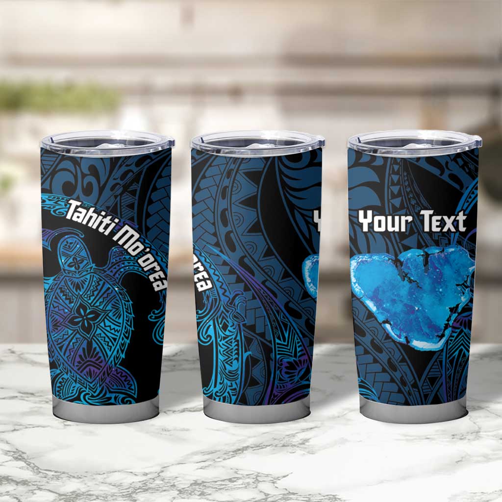 Personalised Tahiti Moorea Atoll Tumbler Cup Polynesian Sea Turtle LT14 - Polynesian Pride