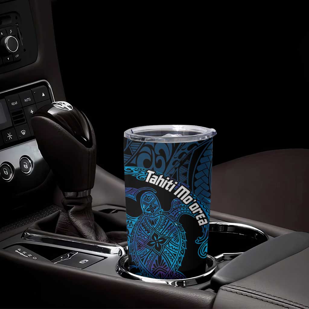 Personalised Tahiti Moorea Atoll Tumbler Cup Polynesian Sea Turtle LT14 - Polynesian Pride