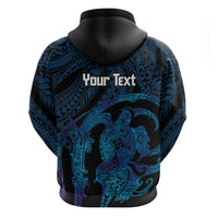 Personalised Tahiti Moorea Atoll Zip Hoodie Polynesian Sea Turtle LT14 - Polynesian Pride