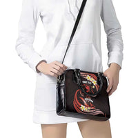 Personalised Tahiti Bora Bora Shoulder Handbag Manta Rays With Polynesian Plumeria LT14 - Polynesian Pride