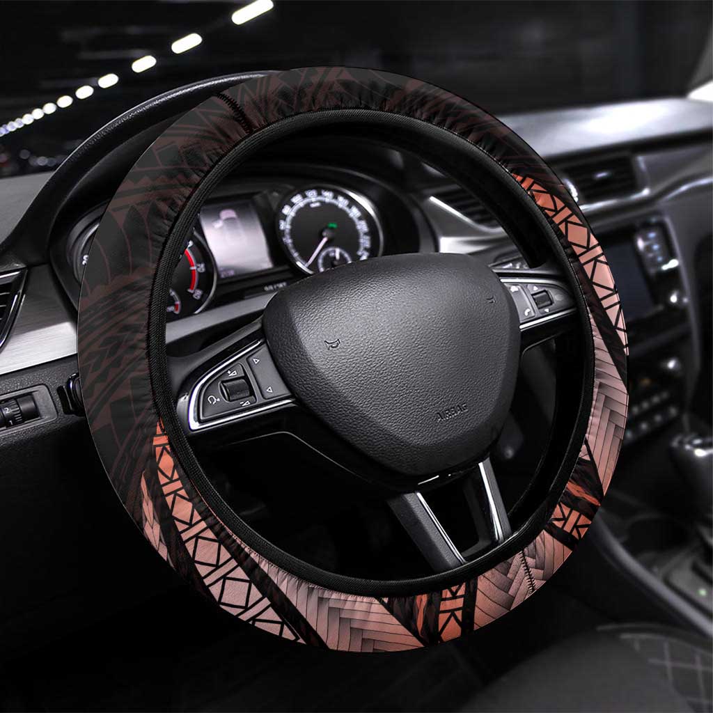 Tahiti Bora Bora Steering Wheel Cover Manta Rays With Polynesian Plumeria