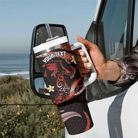 Personalised Tahiti Bora Bora Tumbler With Handle Manta Rays With Polynesian Plumeria LT14 - Polynesian Pride