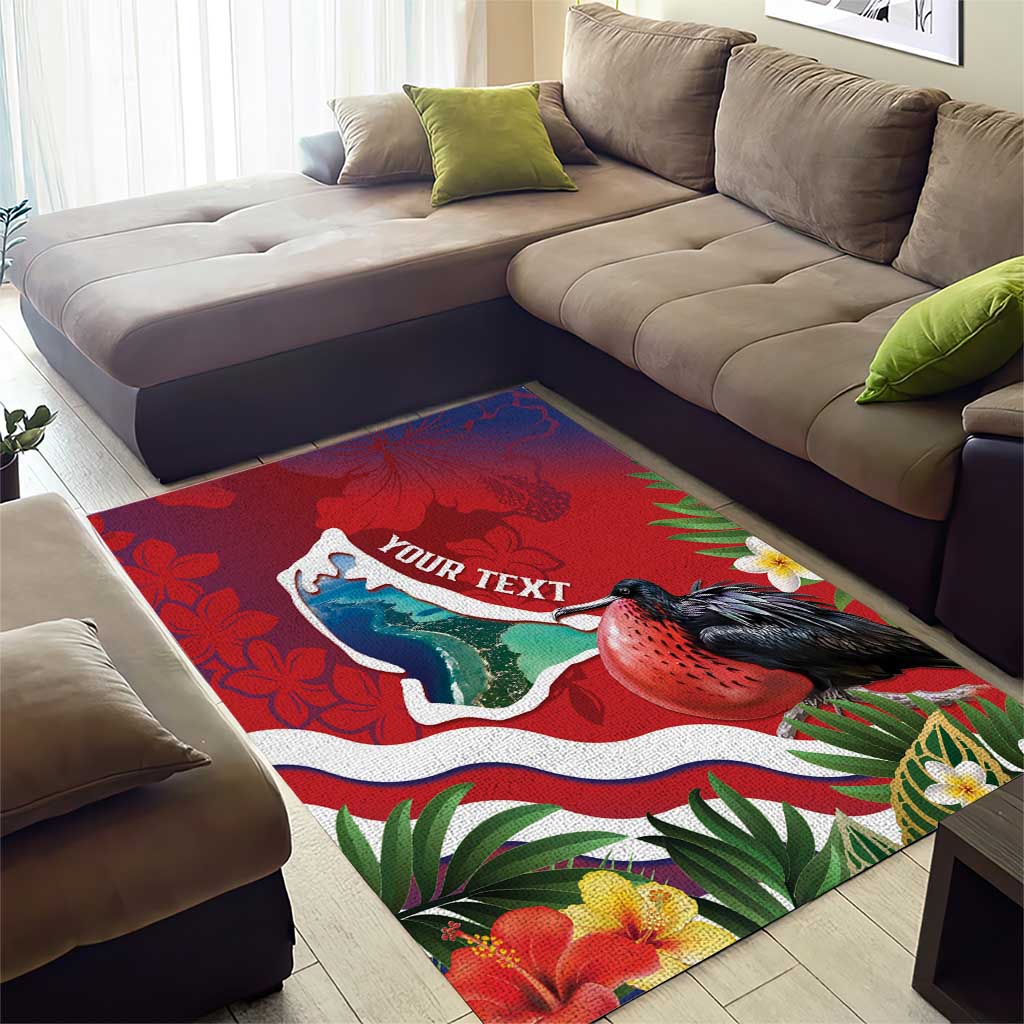 Personalised Kiribati Tarawa Atoll Area Rug Frigate Bird With Map Tropical Style LT14 - Polynesian Pride