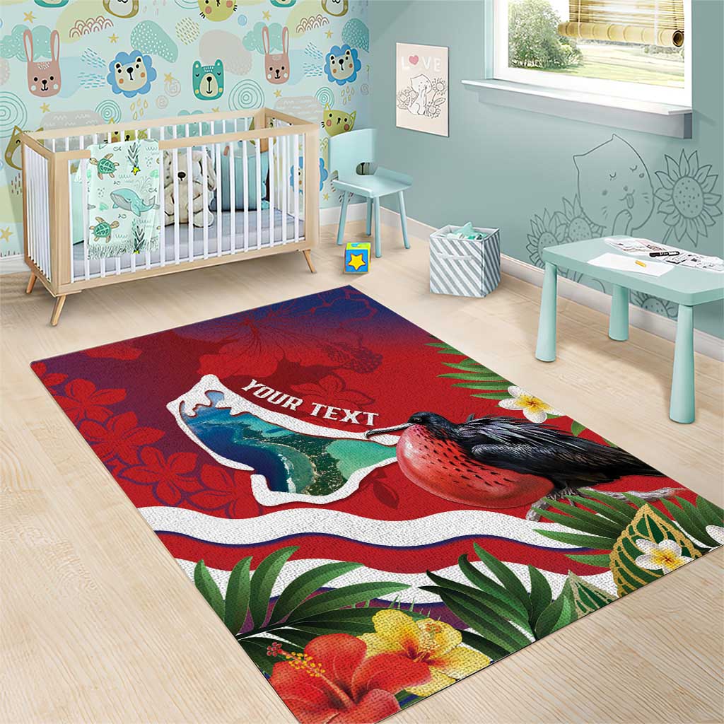Personalised Kiribati Tarawa Atoll Area Rug Frigate Bird With Map Tropical Style LT14 - Polynesian Pride