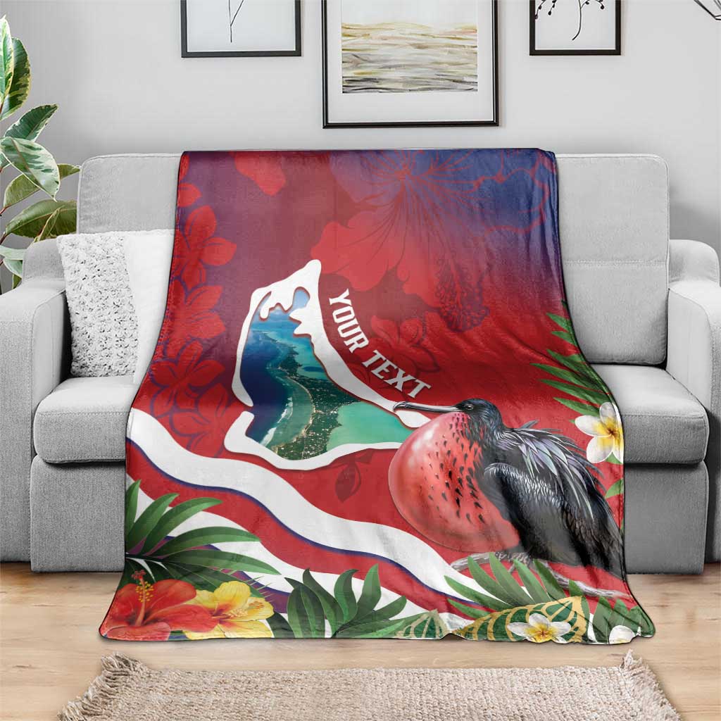 Personalised Kiribati Tarawa Atoll Blanket Frigate Bird With Map Tropical Style LT14 - Polynesian Pride