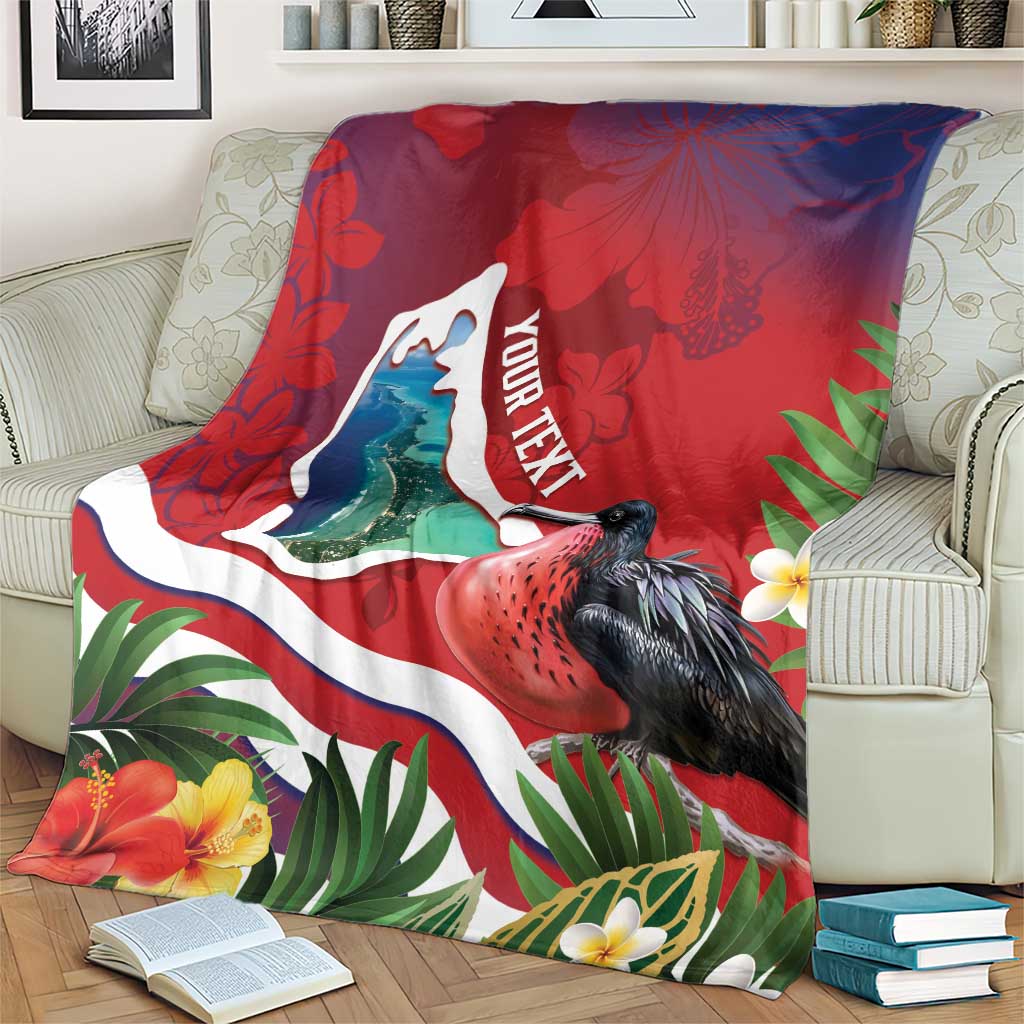 Personalised Kiribati Tarawa Atoll Blanket Frigate Bird With Map Tropical Style LT14 - Polynesian Pride