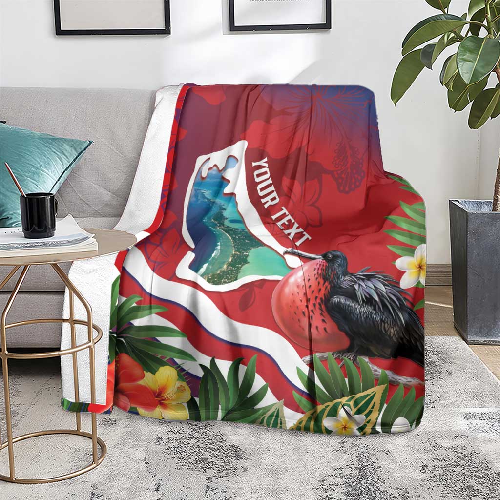 Personalised Kiribati Tarawa Atoll Blanket Frigate Bird With Map Tropical Style LT14 - Polynesian Pride