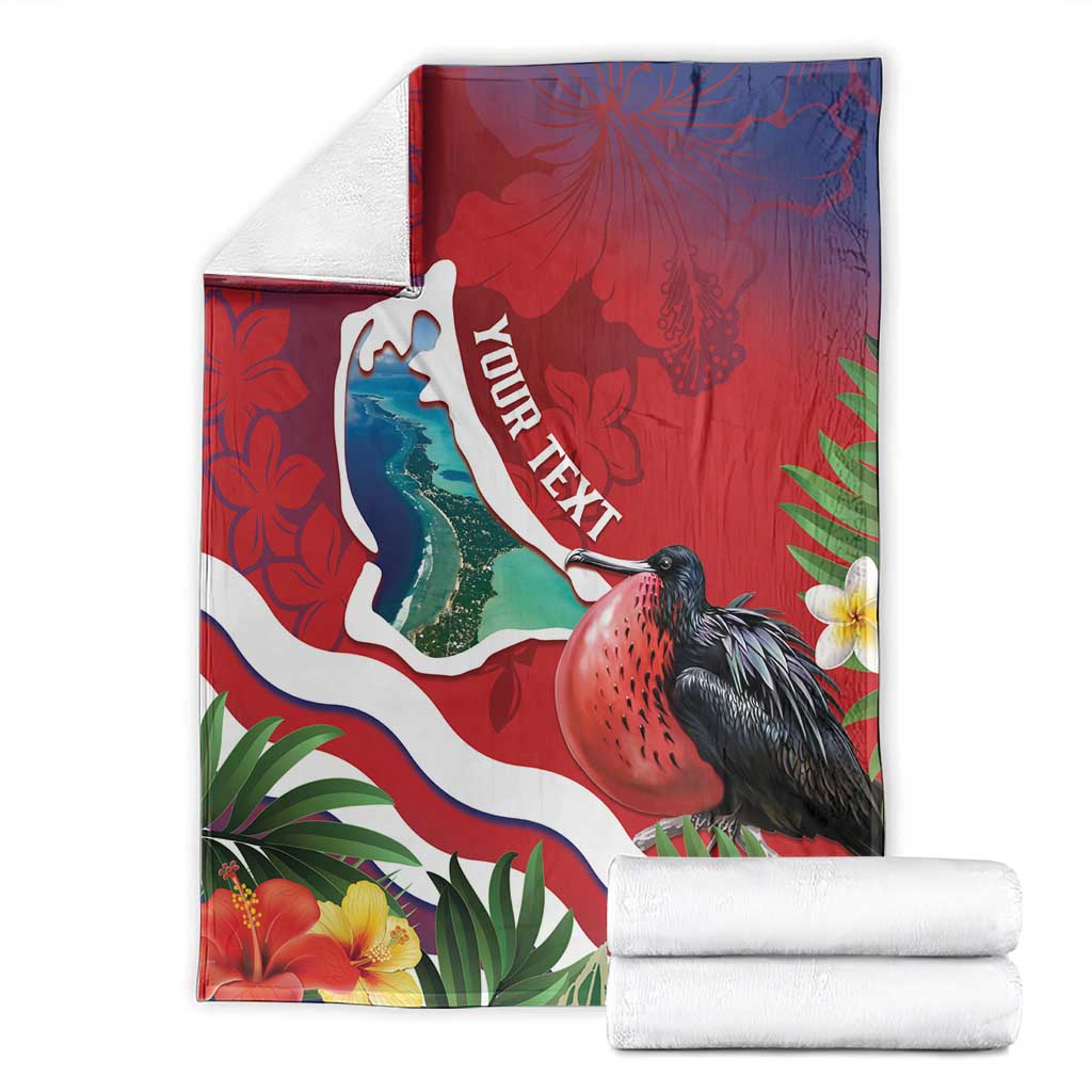 Personalised Kiribati Tarawa Atoll Blanket Frigate Bird With Map Tropical Style LT14 - Polynesian Pride