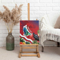 Personalised Kiribati Tarawa Atoll Canvas Wall Art Frigate Bird With Map Tropical Style LT14 - Polynesian Pride
