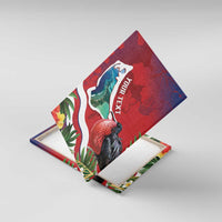 Personalised Kiribati Tarawa Atoll Canvas Wall Art Frigate Bird With Map Tropical Style LT14 With Frame Red - Polynesian Pride