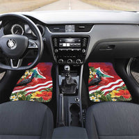 Personalised Kiribati Tarawa Atoll Car Mats Frigate Bird With Map Tropical Style LT14 Set 2pcs - Front Red - Polynesian Pride