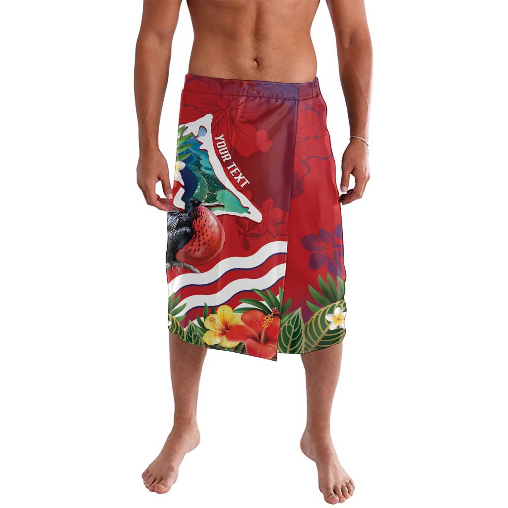 Personalised Kiribati Tarawa Atoll Lavalava Frigate Bird With Map Tropical Style LT14 Red - Polynesian Pride