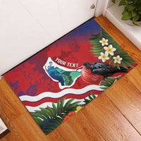 Personalised Kiribati Tarawa Atoll Rubber Doormat Frigate Bird With Map Tropical Style LT14 - Polynesian Pride
