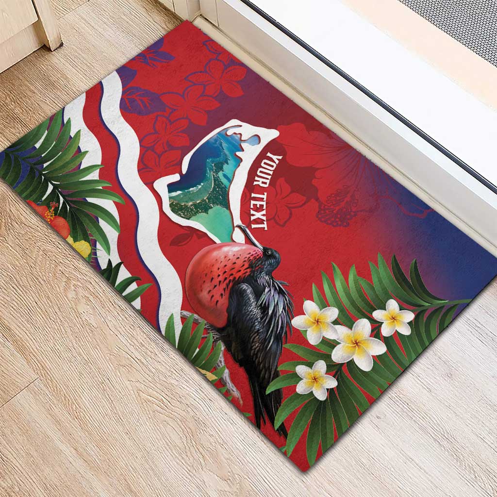 Personalised Kiribati Tarawa Atoll Rubber Doormat Frigate Bird With Map Tropical Style LT14 - Polynesian Pride
