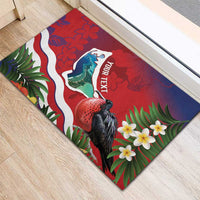 Personalised Kiribati Tarawa Atoll Rubber Doormat Frigate Bird With Map Tropical Style LT14 - Polynesian Pride