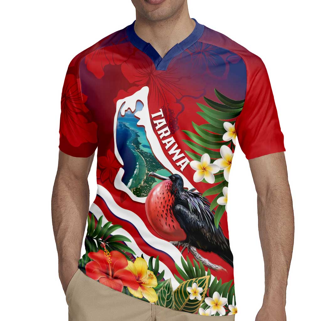 Personalised Kiribati Tarawa Atoll Rugby Jersey Frigate Bird With Map Tropical Style LT14 - Polynesian Pride
