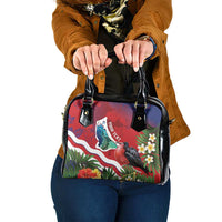 Personalised Kiribati Tarawa Atoll Shoulder Handbag Frigate Bird With Map Tropical Style LT14 One Size Red - Polynesian Pride