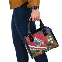 Personalised Kiribati Tarawa Atoll Shoulder Handbag Frigate Bird With Map Tropical Style LT14 - Polynesian Pride