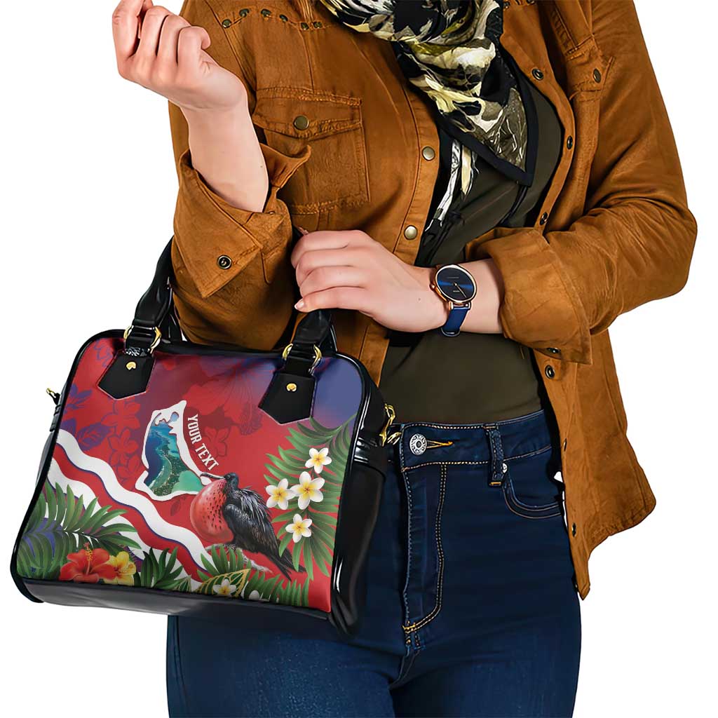 Personalised Kiribati Tarawa Atoll Shoulder Handbag Frigate Bird With Map Tropical Style LT14 - Polynesian Pride