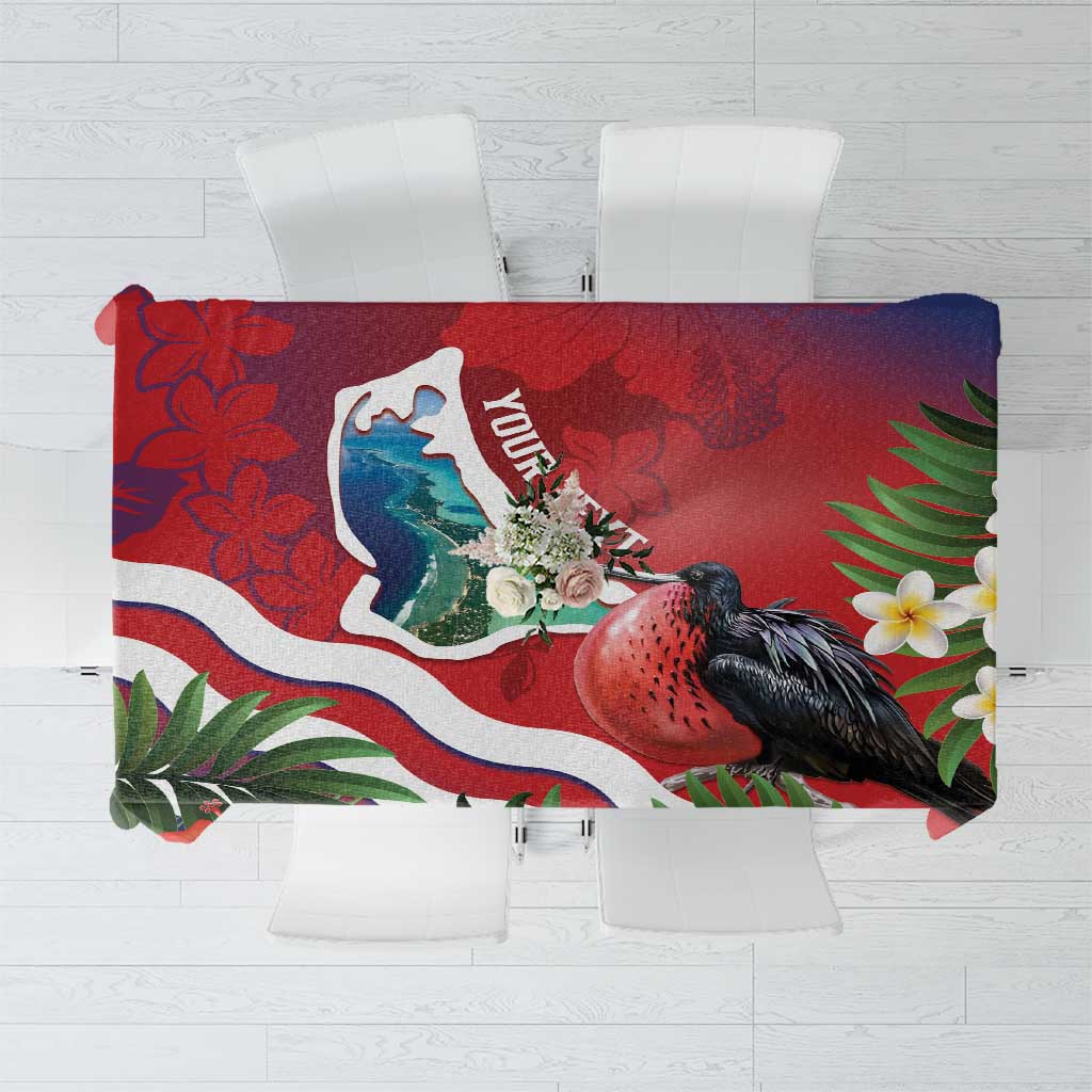 Personalised Kiribati Tarawa Atoll Tablecloth Frigate Bird With Map Tropical Style