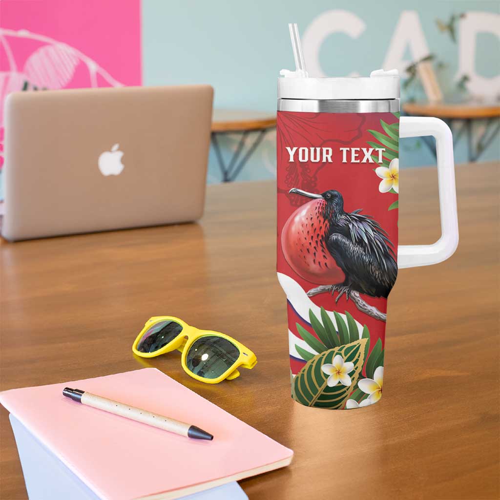 Personalised Kiribati Tarawa Atoll Tumbler With Handle Frigate Bird With Map Tropical Style LT14 - Polynesian Pride
