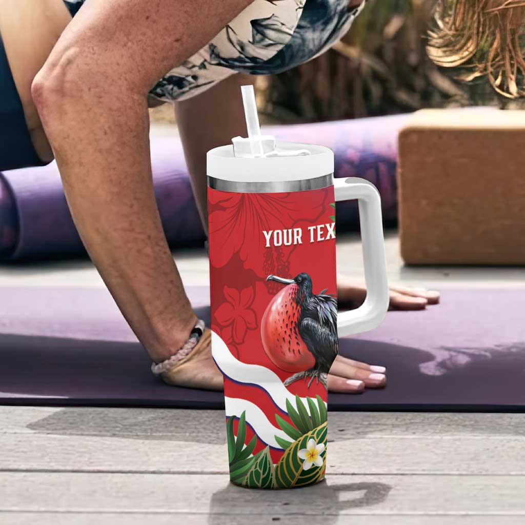 Personalised Kiribati Tarawa Atoll Tumbler With Handle Frigate Bird With Map Tropical Style LT14 - Polynesian Pride