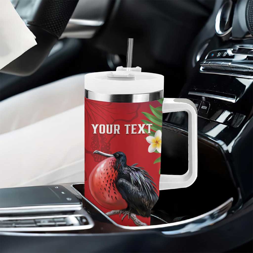 Personalised Kiribati Tarawa Atoll Tumbler With Handle Frigate Bird With Map Tropical Style LT14 - Polynesian Pride