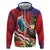 Personalised Kiribati Tarawa Atoll Zip Hoodie Frigate Bird With Map Tropical Style