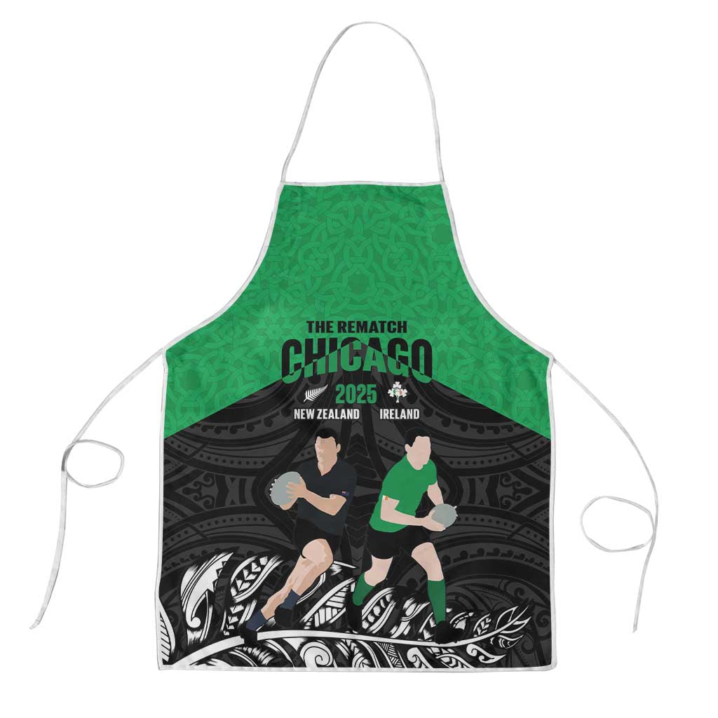 New Zealand and Ireland Rugby Apron Chicago 2025 Go All Black Shamrocks LT14 Black - Polynesian Pride