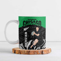 New Zealand and Ireland Rugby Ceramic Mug Chicago 2025 Go All Black Shamrocks LT14 Black - Polynesian Pride
