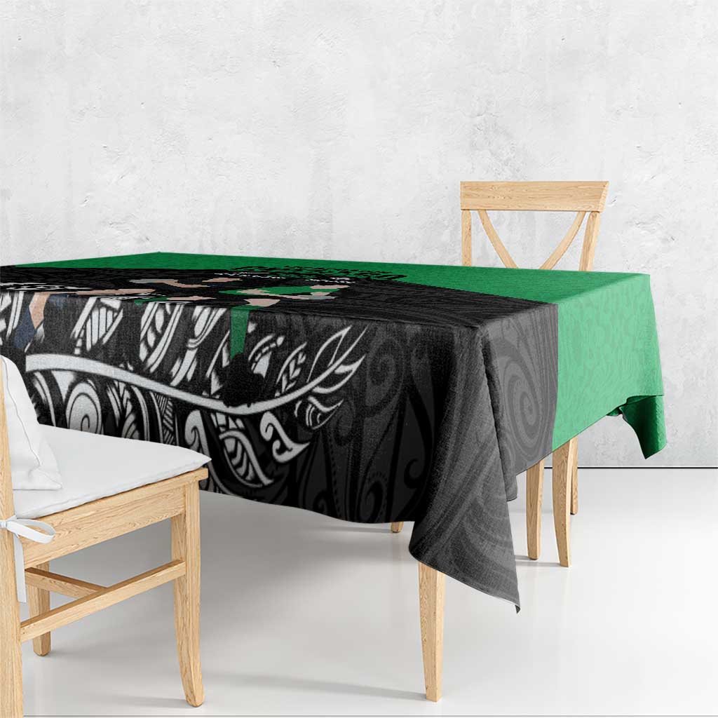 New Zealand and Ireland Rugby Tablecloth Chicago 2025 Go All Black Shamrocks LT14 - Polynesian Pride