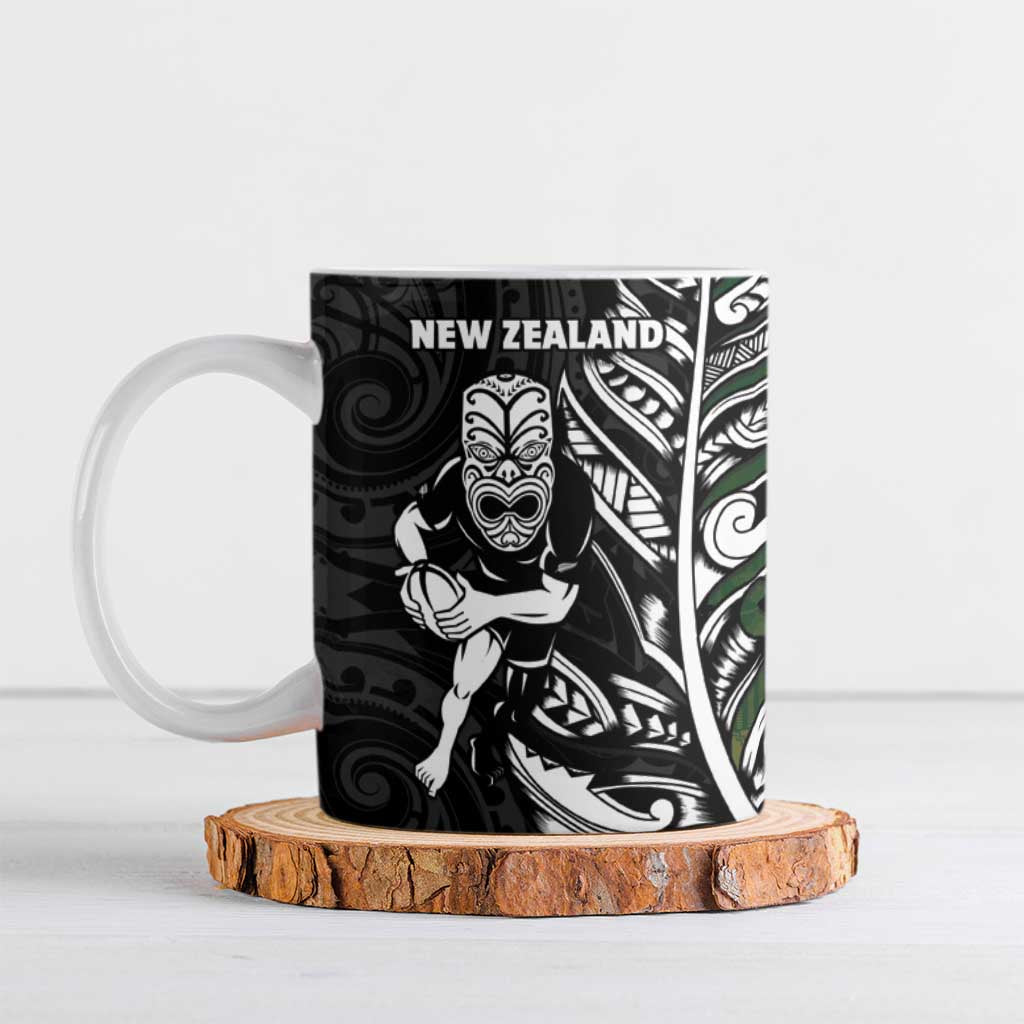 New Zealand and South Africa Rugby Ceramic Mug Maori Tiki Fern Springboks Kente Pattern LT14 Green - Polynesian Pride