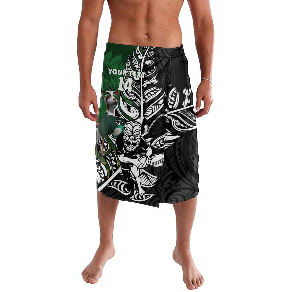 New Zealand and South Africa Rugby Custom Lavalava Maori Tiki Fern Springboks Kente Pattern LT14 Green - Polynesian Pride