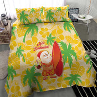 Aloha Hawaii Christmas Bedding Set Mele Kalikimaka Funny Santa Palaka Quilt Motifs LT14 - Polynesian Pride