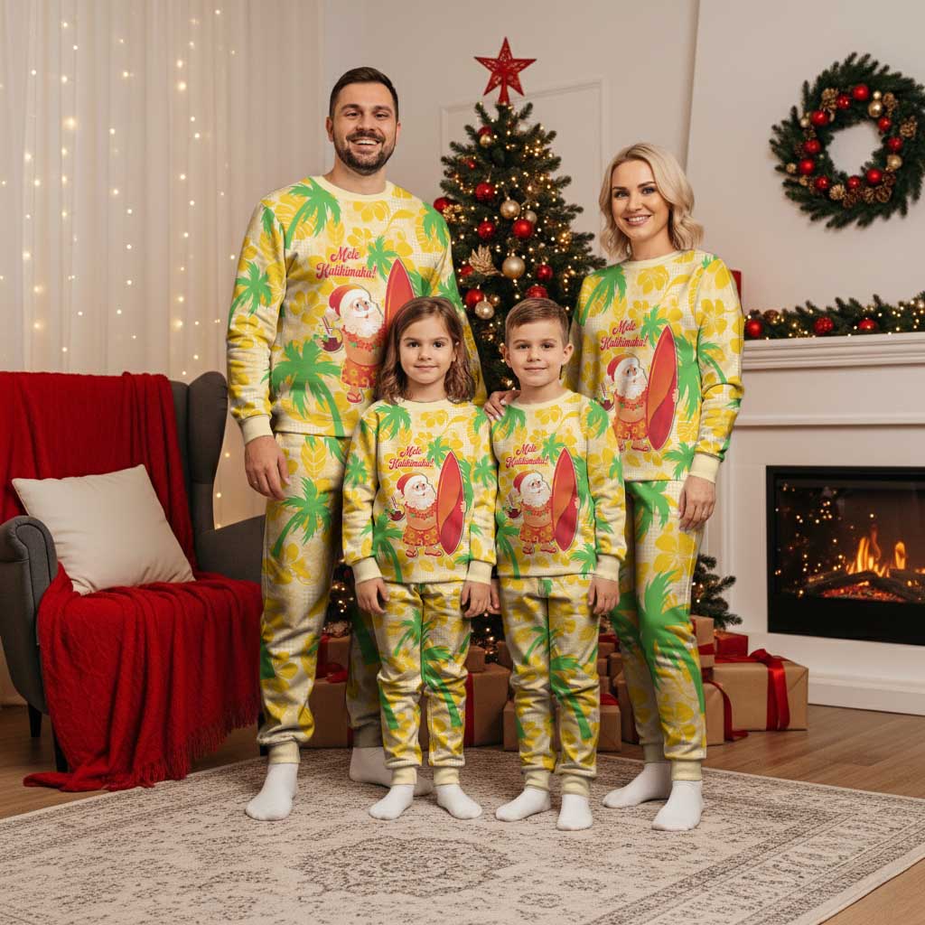 Aloha Hawaii Christmas Pajama Set Mele Kalikimaka Funny Santa Palaka Quilt Motifs LT14 - Polynesian Pride