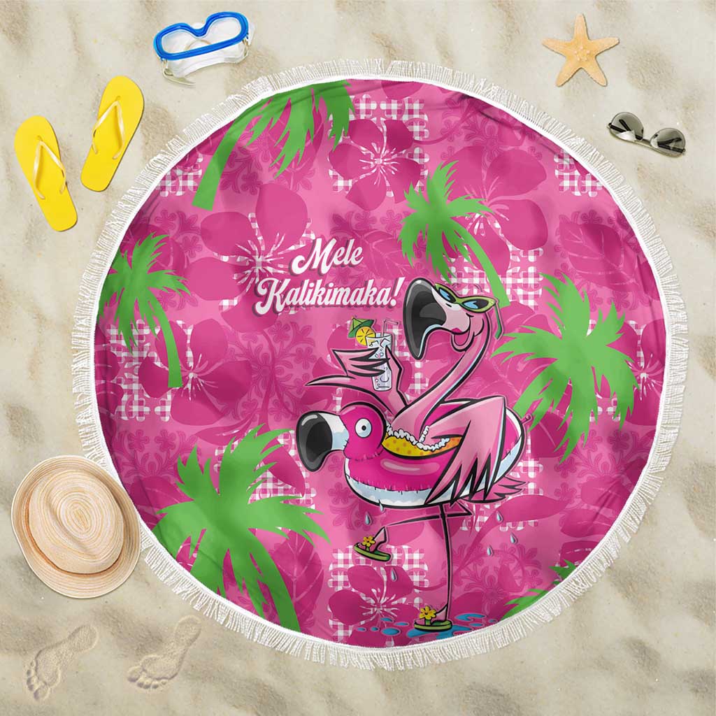 Aloha Hawaii Christmas Beach Blanket Mele Kalikimaka Chill Flamingo Palaka Quilt Motifs LT14 One Size 150cm Pink - Polynesian Pride