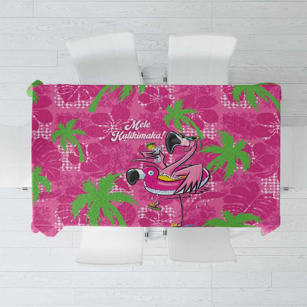 Aloha Hawaii Christmas Tablecloth Mele Kalikimaka Chill Flamingo Palaka Quilt Motifs LT14 Pink - Polynesian Pride