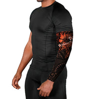Polynesia Leukemia Awareness Month Arm Sleeves Warrior Butterfly Polynesian Orange Ribbon LT14 - Polynesian Pride