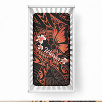 Polynesia Leukemia Awareness Month Baby Bed Cover Warrior Butterfly Polynesian Orange Ribbon LT14 28 × 52 in Orange - Polynesian Pride