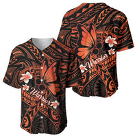 Polynesia Leukemia Awareness Month Baseball Jersey Warrior Butterfly Polynesian Orange Ribbon LT14 - Polynesian Pride