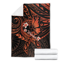 Polynesia Leukemia Awareness Month Blanket Warrior Butterfly Polynesian Orange Ribbon LT14 - Polynesian Pride