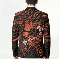 Polynesia Leukemia Awareness Month Blazer Warrior Butterfly Polynesian Orange Ribbon LT14 - Polynesian Pride