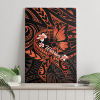 Polynesia Leukemia Awareness Month Canvas Wall Art Warrior Butterfly Polynesian Orange Ribbon LT14 - Polynesian Pride