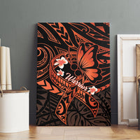 Polynesia Leukemia Awareness Month Canvas Wall Art Warrior Butterfly Polynesian Orange Ribbon LT14 - Polynesian Pride