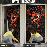 Polynesia Leukemia Awareness Month Door Cover Warrior Butterfly Polynesian Orange Ribbon LT14 - Polynesian Pride