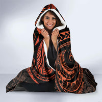 Polynesia Leukemia Awareness Month Hooded Blanket Warrior Butterfly Polynesian Orange Ribbon LT14 - Polynesian Pride