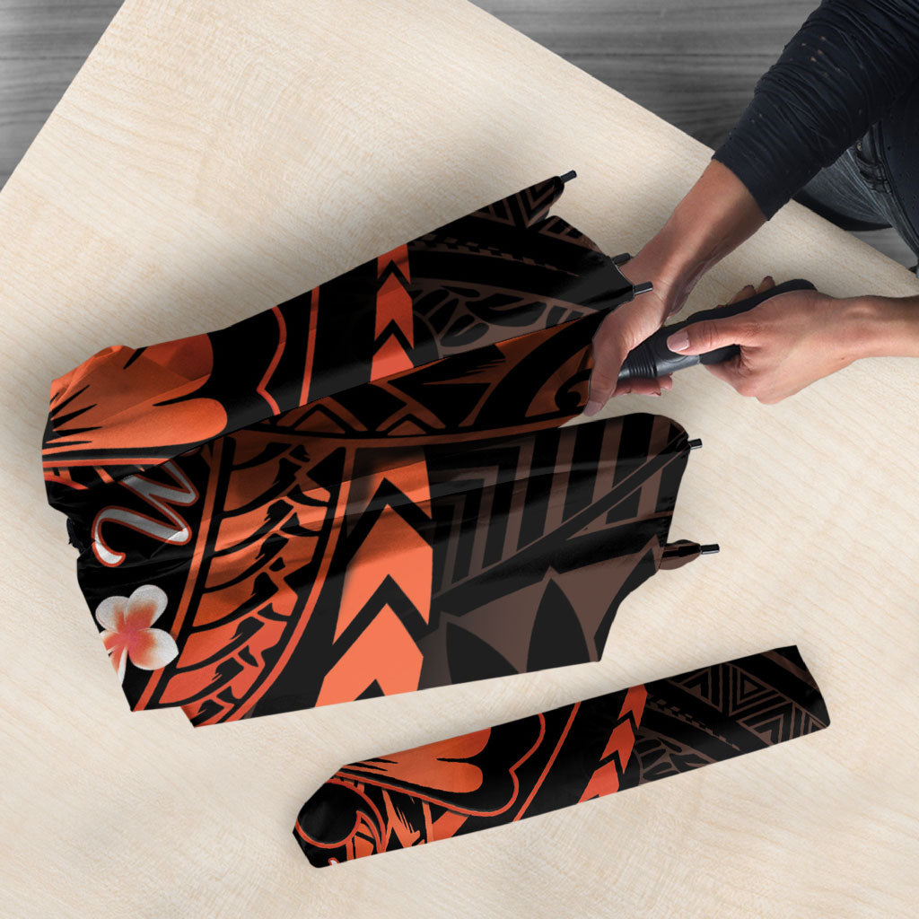 Polynesia Leukemia Awareness Month Umbrella Warrior Butterfly Polynesian Orange Ribbon LT14 - Polynesian Pride