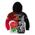 New Zealand And England Rugby Kid Hoodie 2023 World Cup All Black Combine Red Roses LT14 - Polynesian Pride