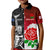 New Zealand And England Rugby Kid Polo Shirt 2023 World Cup All Black Combine Red Roses LT14 Kid Black - Polynesian Pride