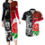 Custom New Zealand And England Rugby Couples Matching Long Sleeve Bodycon Dress and Hawaiian Shirt 2023 World Cup All Black Combine Red Roses LT14 Black - Polynesian Pride